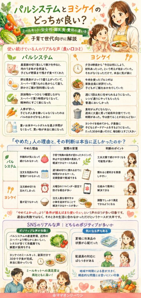 パルシステムとヨシケイ 良い口コミと気になる口コミを両方まとめて整理する