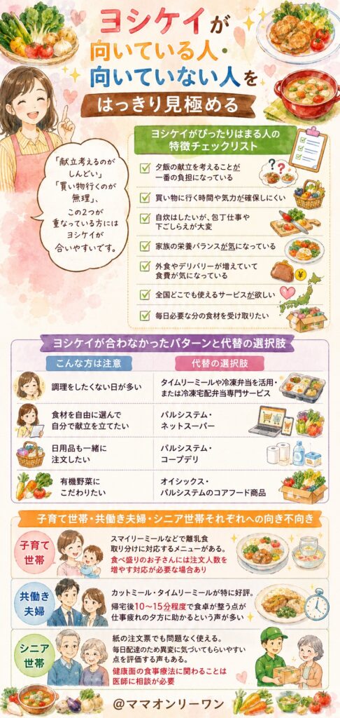 ヨシケイが向いている人・向いていない人をはっきり見極める