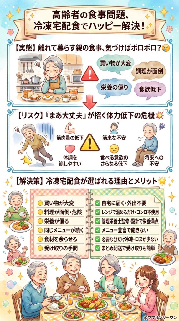 高齢者の食事問題、放っておくと本当にまずいことになる可能性がある