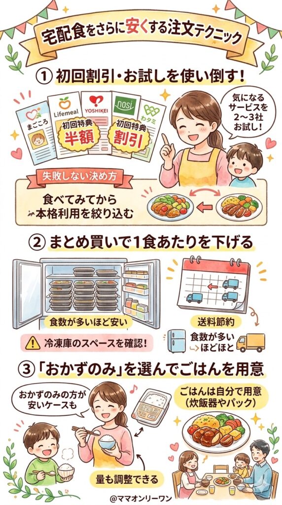 宅配食をさらに安くする注文テクニック