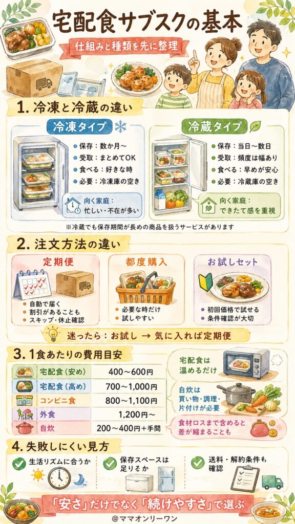 宅配食サブスクとは何か|仕組みと種類をまず整理する