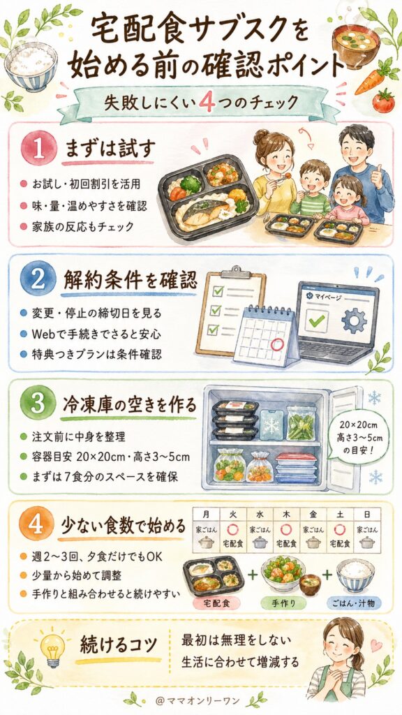 宅配食サブスクを使いはじめる前に確認しておくこと