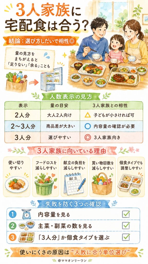 3人家族に宅配食は「合う」のか「合わない」のか
