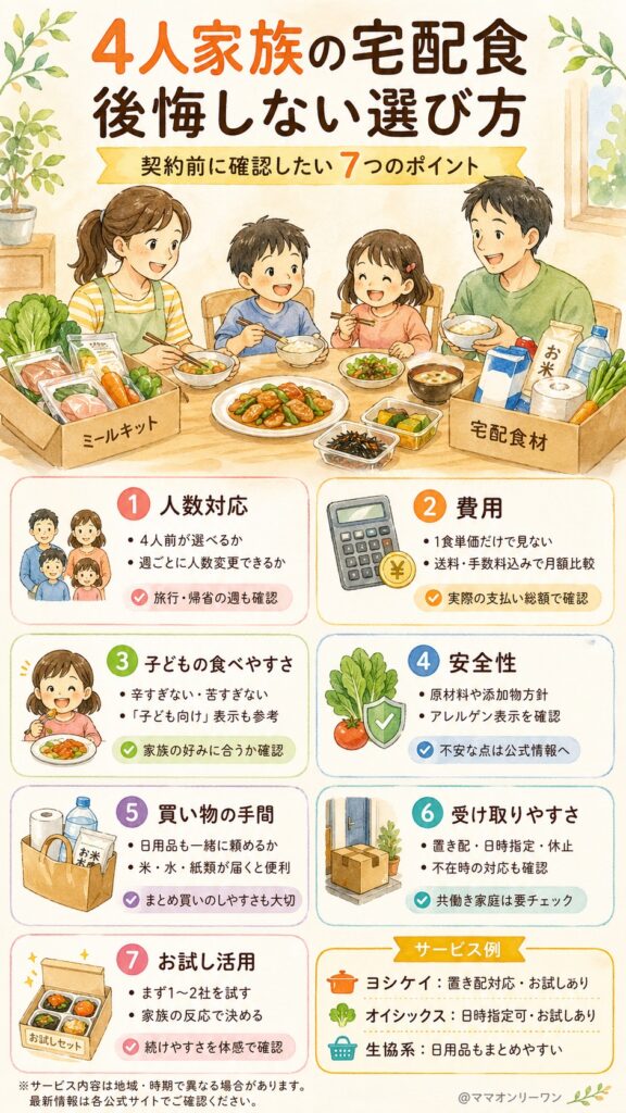 後悔しない選び方——4人家族が宅配食を決める前に確認すること