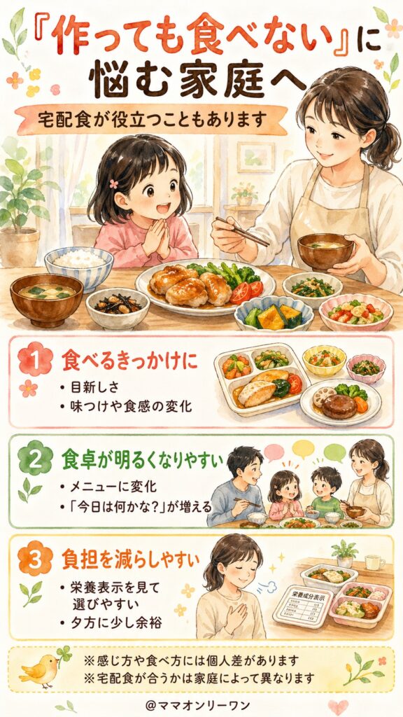 「作っても食べない」問題がある家庭ほど、宅配食が解決策になるケースがある