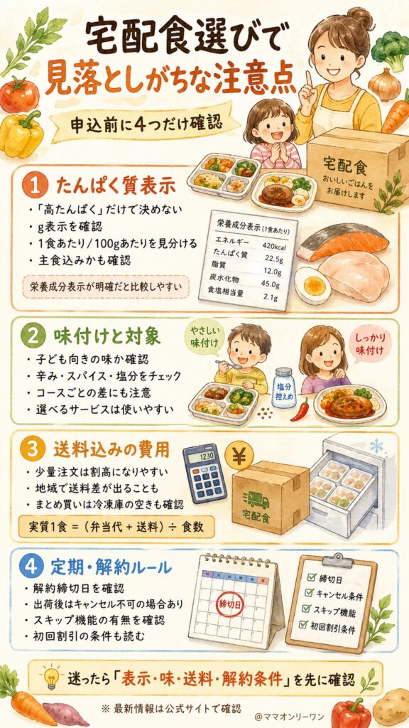 宅配食サービスを選ぶときに見落としがちな注意点