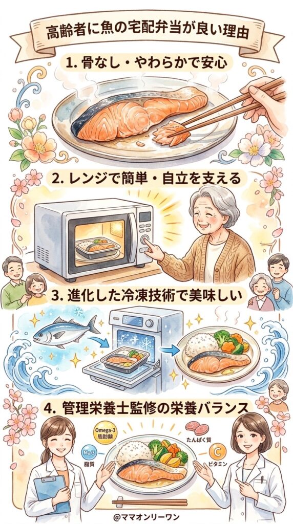魚が多い宅配弁当が高齢者に向いていると言われる理由