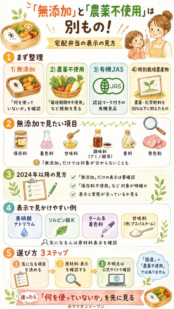 「無添加」「農薬不使用」はそれぞれ意味が違う。混同したまま選ぶと後悔するかもしれない