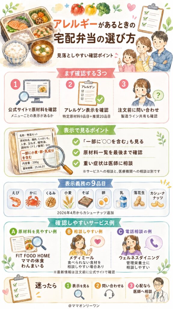 アレルギーがある場合の選び方。見落としがちなポイントと対応サービス