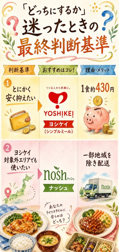 ナッシュとヨシケイ 「どっちにするか」迷ったときの最終判断基準