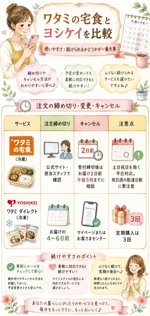 ワタミの宅食とヨシケイ 【比較⑤:使いやすさ】続けられるかどうかが一番大事