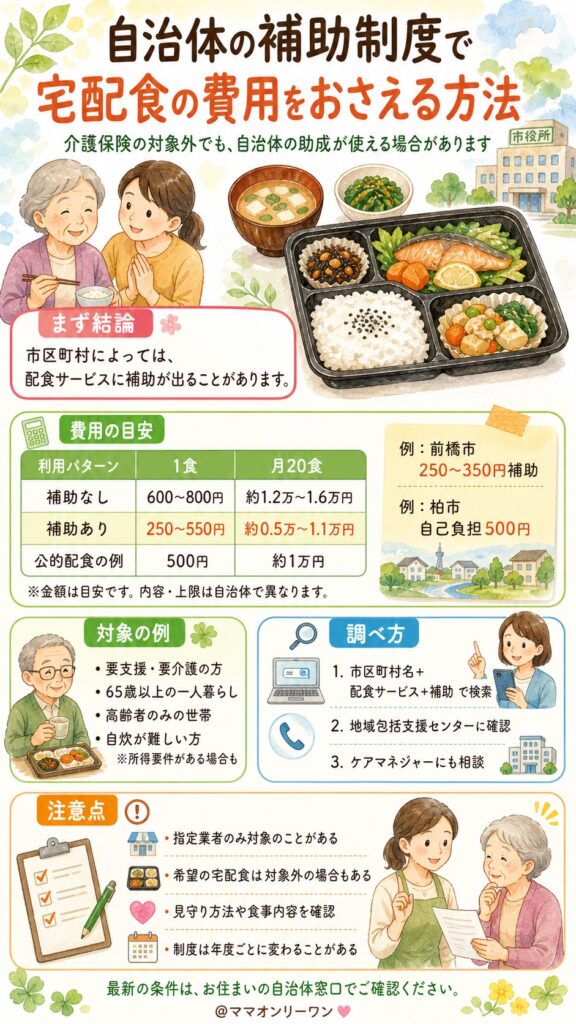 介護保険対象外でも宅配食費用を減らせる「自治体の補助制度」