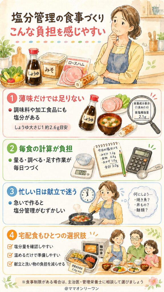 家族に塩分管理が必要になった日から、食事作りが変わった
