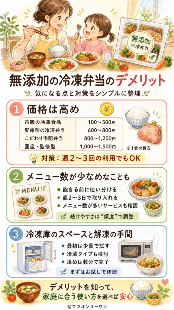 無添加の冷凍弁当のデメリットも正直に伝えます