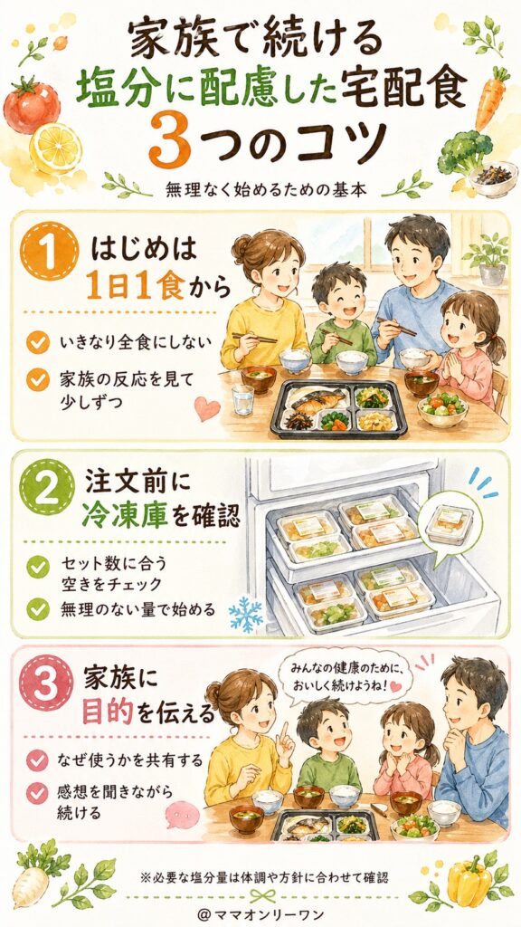 宅配食を家族の食卓に無理なく取り入れるための3つのコツ