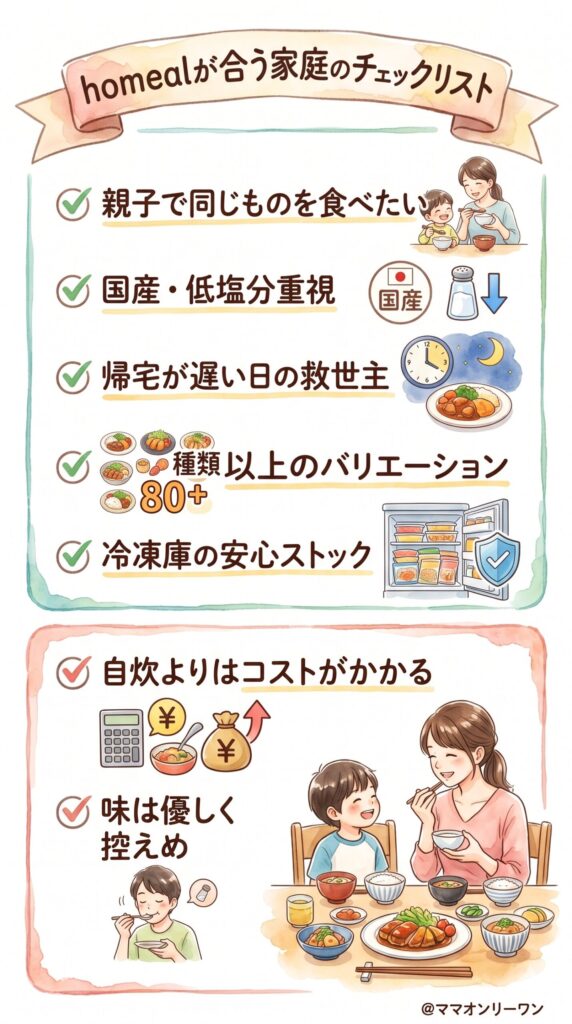 homeal(ホーミール)とモグモ どんな家庭にホーミールが合うか