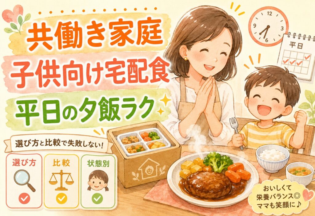共働き家庭の子供向け宅配食は本当に使える？平日の夕飯がラクになる選び方と状態別サービス比較