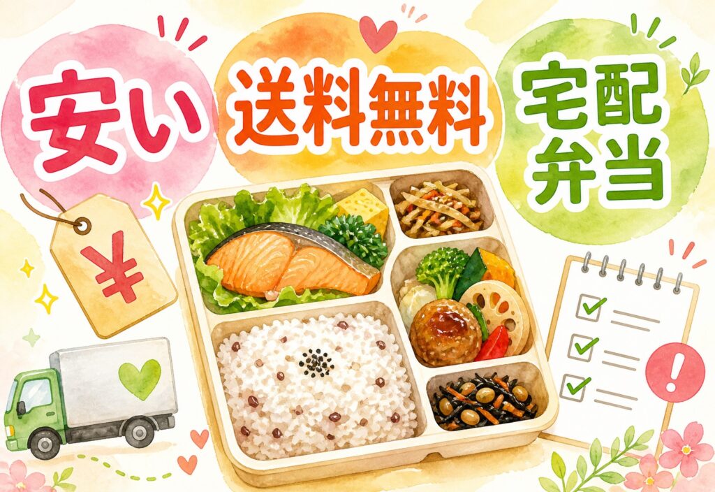 安くて送料無料の宅配弁当はどれ？申し込む前に知っておきたい注意点と続けやすいサービスの選び方