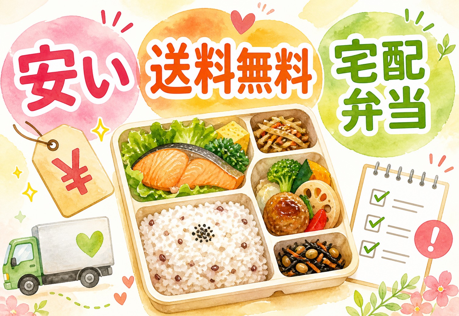 安くて送料無料の宅配弁当はどれ?申し込む前に知っておきたい注意点と続けやすいサービスの選び方