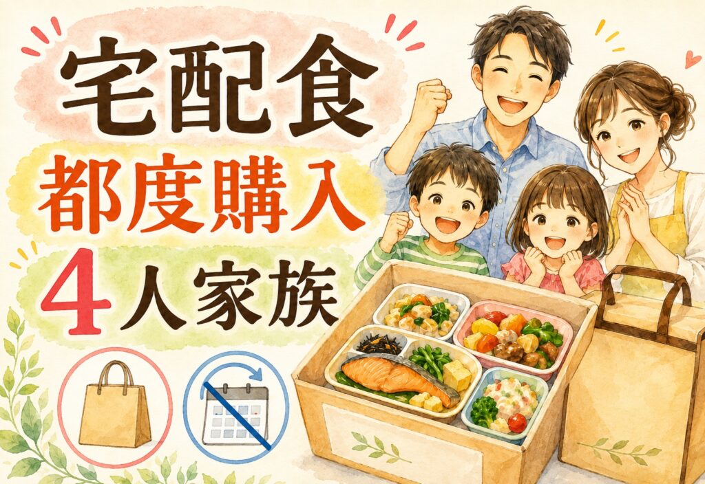 宅配食は都度購入だけでOK？定期が苦手な4人家族のための失敗しないサービスの選び方