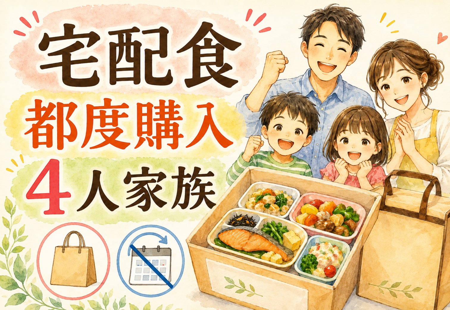 宅配食は都度購入だけでOK？定期が苦手な4人家族のための失敗しないサービスの選び方