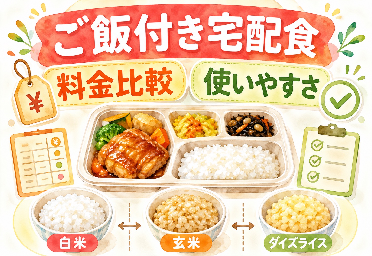 ご飯付き宅配食の失敗しない選び方｜白米・玄米・ダイズライス別に料金と使いやすさで徹底比較