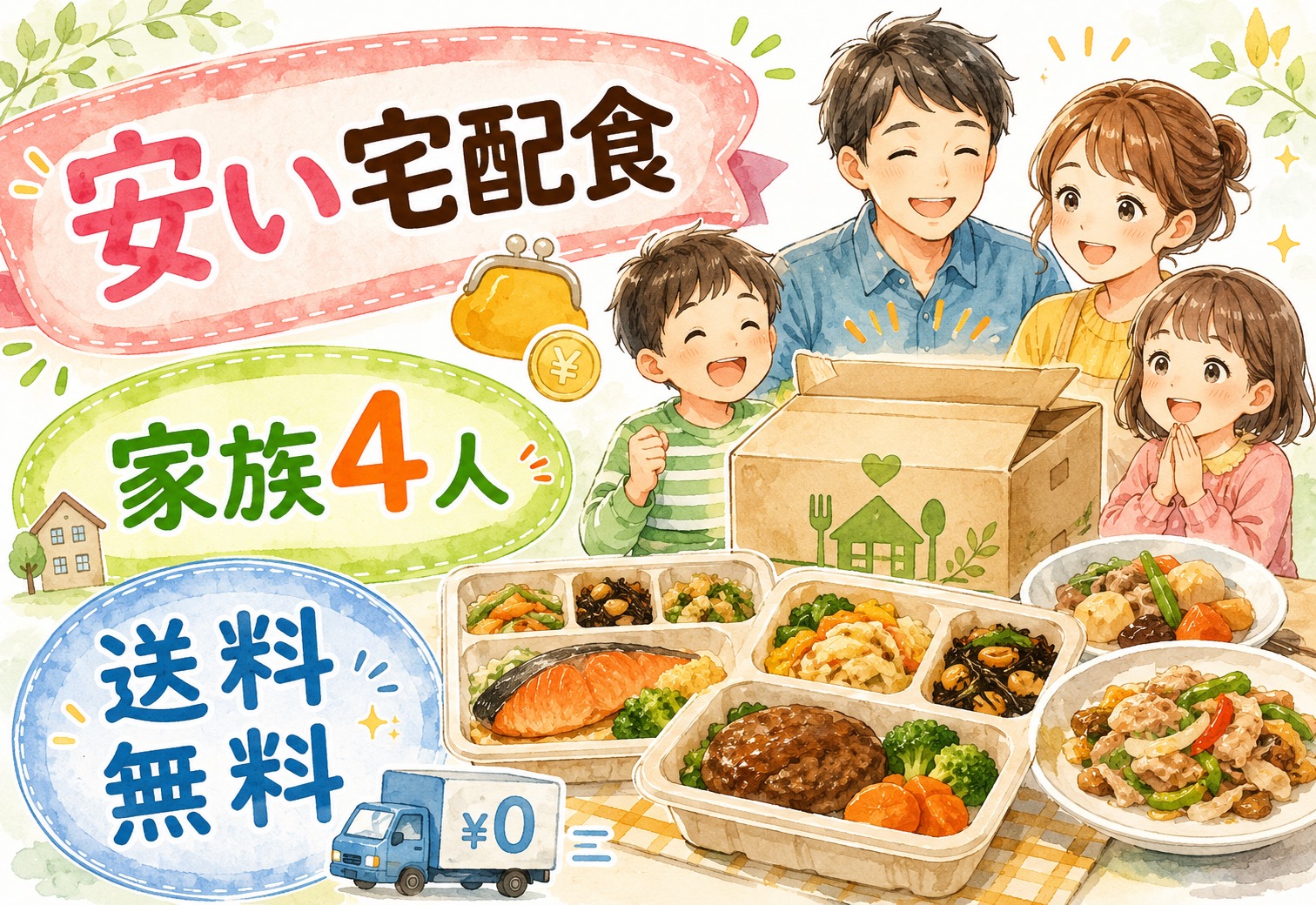 安い宅配食で損しない選び方｜家族4人向けコスパ重視・送料無料サービスの比較ポイント