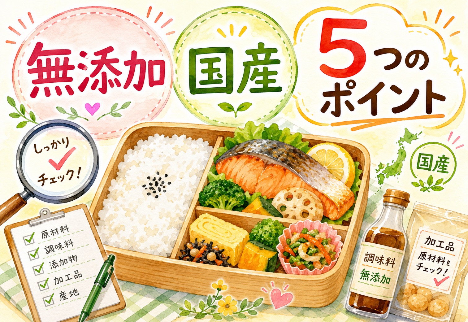 無添加・国産にこだわる宅配弁当の選び方|調味料・加工品まで確認すべき5つのポイント