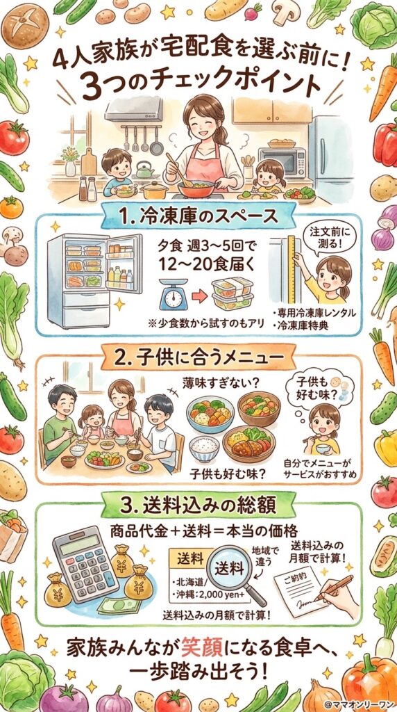 4人家族が宅配食を選ぶ前に確認しておきたいこと