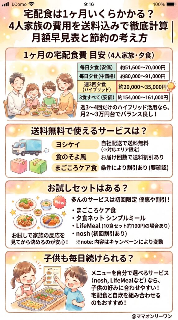 4人家族の宅配食に関してよく出てくる疑問に答える