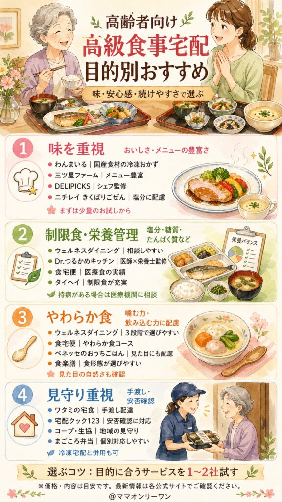 味・安心感・続けやすさ別おすすめの高齢者向け高級食事宅配サービス