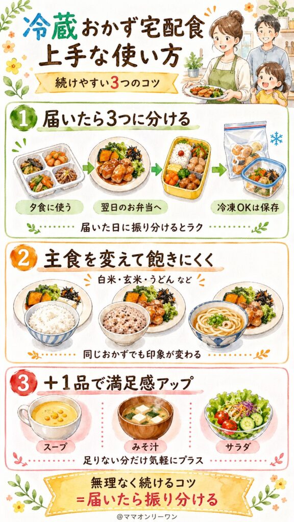 冷蔵おかずのみ宅配食を上手に活用するための実践的な使い方