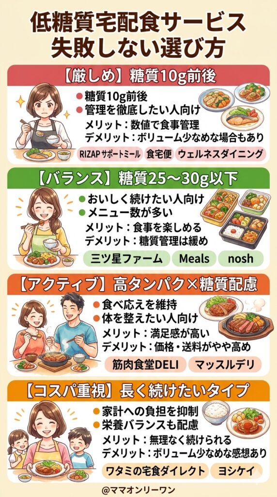 低糖質宅配食サービス徹底比較一覧【糖質・栄養・費用・続けやすさ】