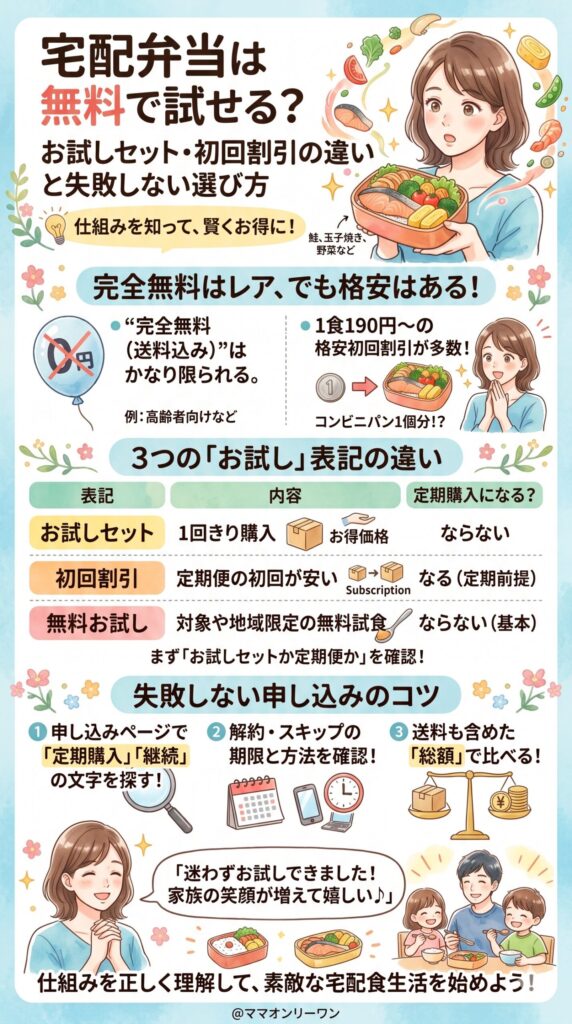 そもそも宅配弁当に「無料お試し」はあるの?