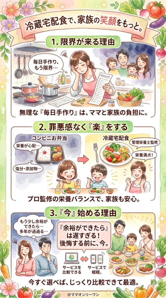今すぐ宅配食を始めない理由が、家族の笑顔を遠ざけているかもしれない