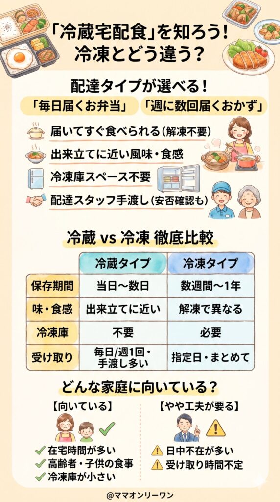 そもそも冷蔵宅配食とは何か、冷凍と何が違うのか