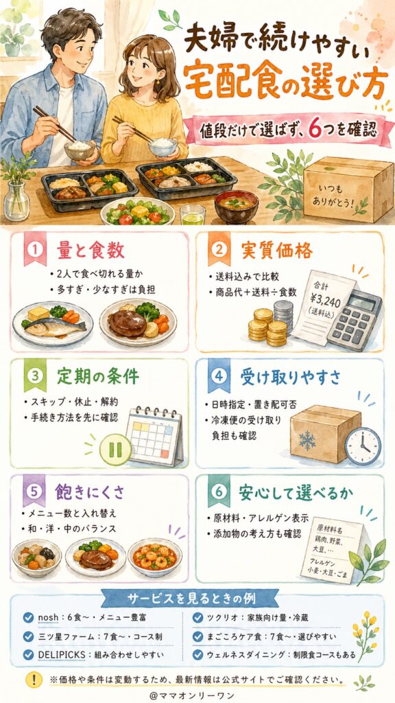 夫婦で使う宅配食、選び方ひとつで「続く」か「すぐやめる」かが決まる