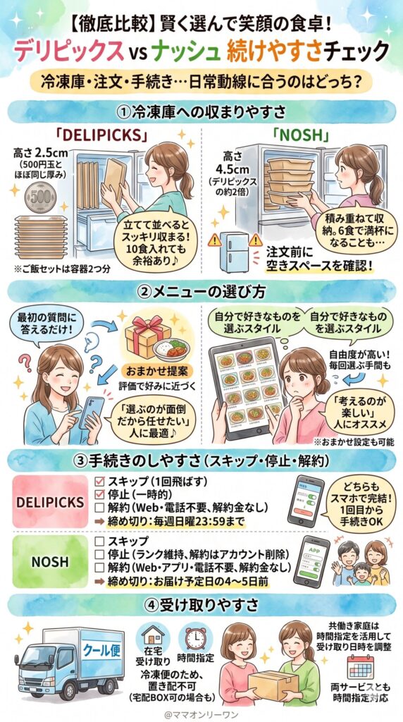 デリピックスとナッシュ 使いやすさ・日常への組み込みやすさ