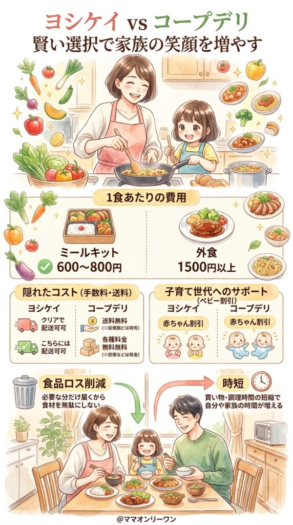 ヨシケイとコープデリ料金・コスパを徹底比較：毎月の家計に正直どう影響するか