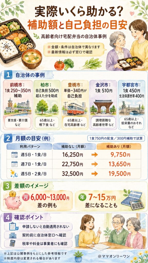 実際いくら助かるのか?補助額と自己負担の目安(複数自治体の事例)
