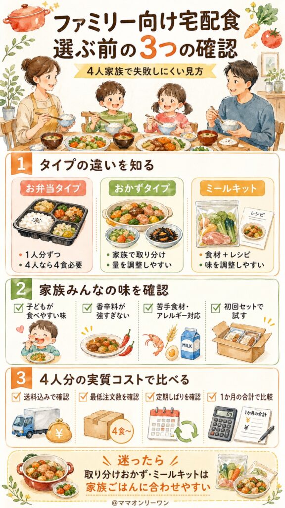 ファミリー向け宅配食を選ぶ前に知っておきたいこと
