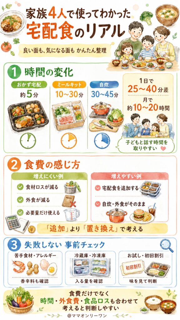 宅配食サービスを家族4人で使って気づいたことまとめ