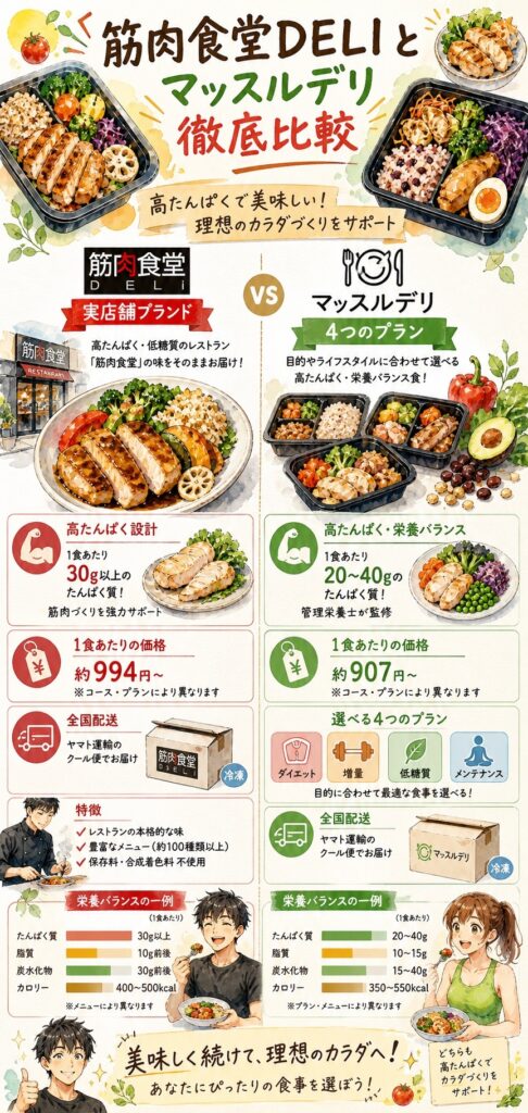 筋肉食堂DELIとマッスルデリ、そもそも何が似ていて何が違うのか