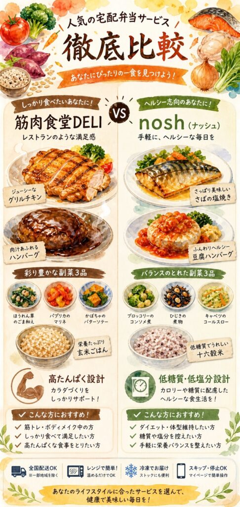 筋肉食堂DELIとマッスルデリ 【味の比較】ガッツリ派かあっさり派か、まず味の方向性だけで絞れる