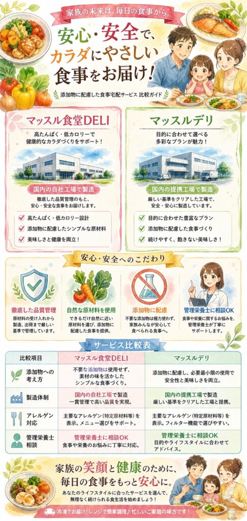 筋肉食堂DELIとマッスルデリ 【安心・安全の比較】家族のごはんを作ってきたママが気になる添加物と食材へのこだわり