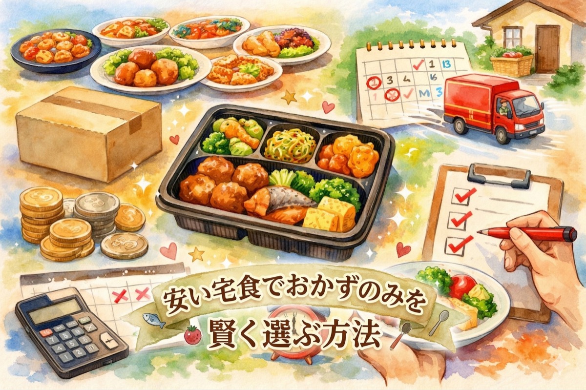 安い宅食でおかずのみを賢く選ぶ方法｜送料込み実質価格と満足度を落とさない比較ポイント