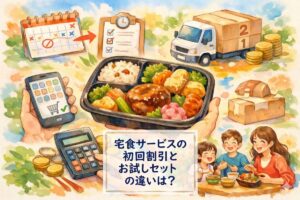 宅配食サービスの初回割引とお試しセットの違いは？申し込む前に知っておきたい注意点と失敗しない選び方