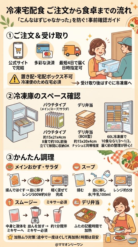 注文から受け取りまでの流れ。冷凍庫のスペースはどのくらい必要？