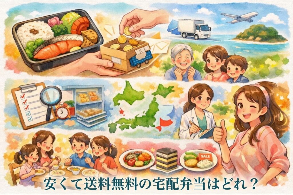 安くて送料無料の宅配弁当はどれ？申し込む前に知っておきたい注意点と続けやすいサービスの選び方