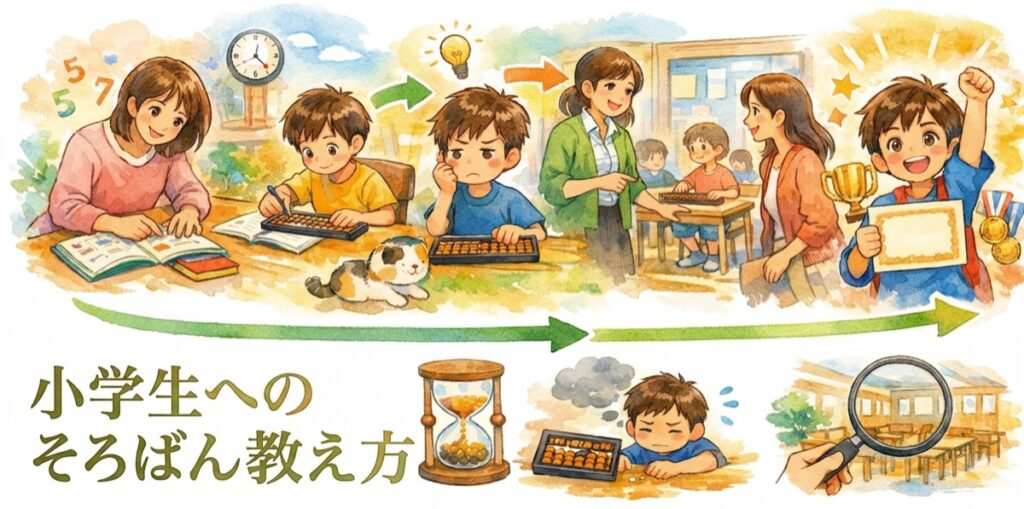 小学生へのそろばんの教え方｜初めてでも親が教えられる基本手順・教室の選び方と上達のコツを解説